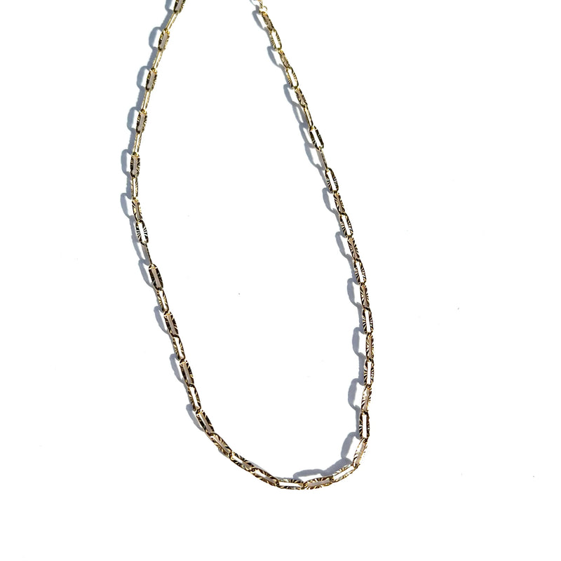 Oval Texture Chain Necklace