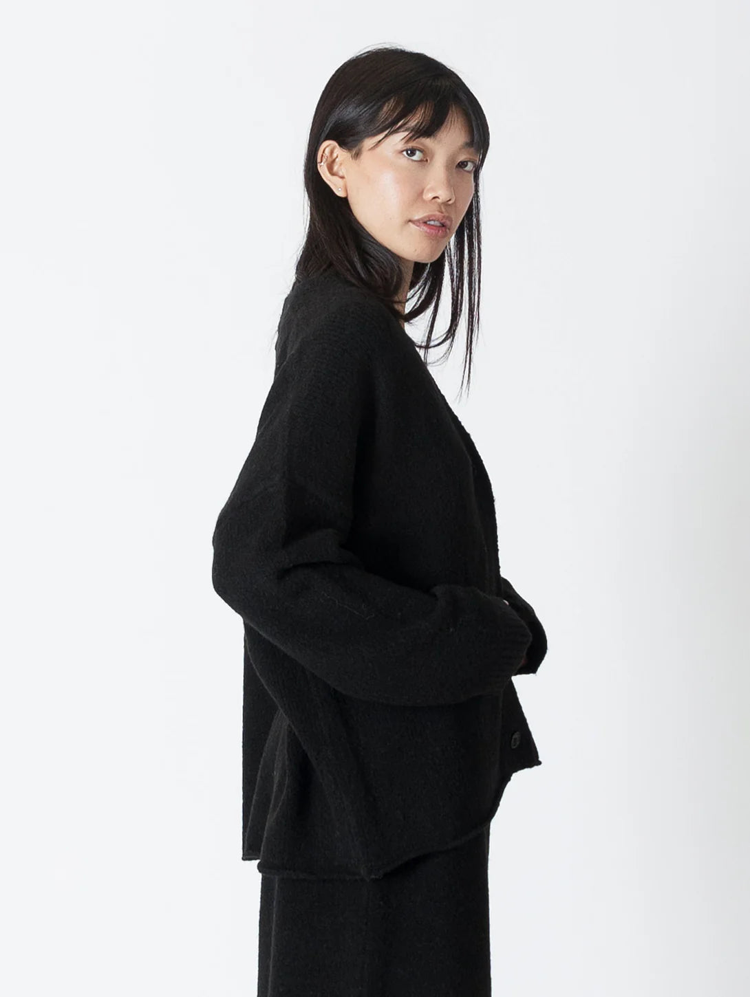 ASHER ECO OVERSIZED CARDIGAN | BLACK-Lyla & Luxe-Cloud Nine Pajamas