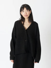 ASHER ECO OVERSIZED CARDIGAN | BLACK-Lyla & Luxe-Cloud Nine Pajamas