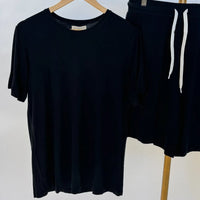 Bob's Essential Set - TEE/JOGGER/SHORT | BLACK-Bob's Sleepwear Co.-Cloud Nine Pajamas