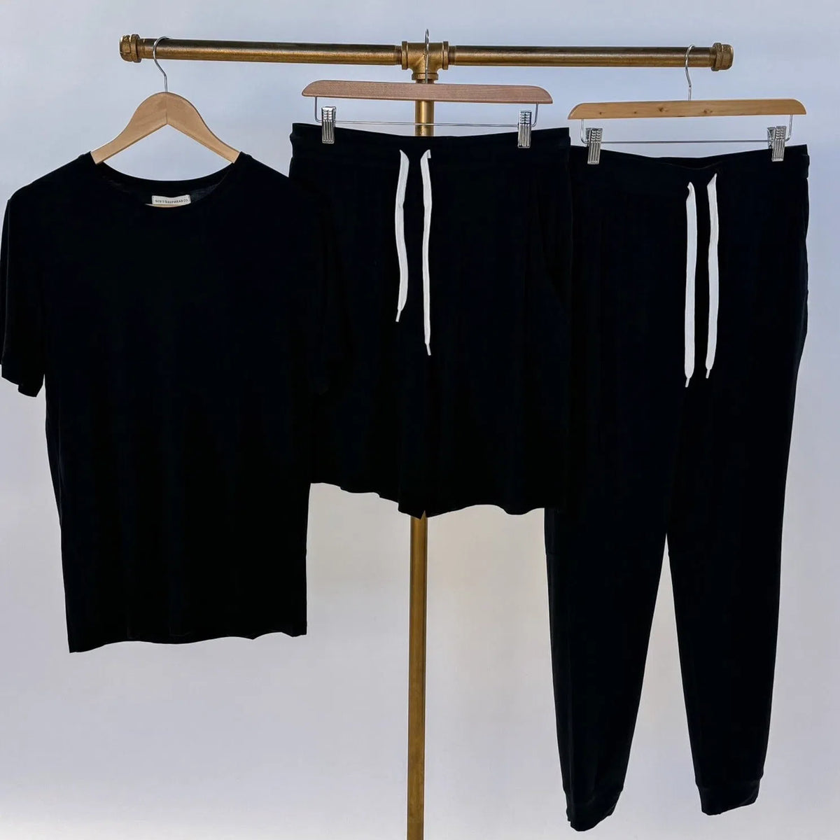 Bob's Essential Set - TEE/JOGGER/SHORT | BLACK-Bob's Sleepwear Co.-Cloud Nine Pajamas