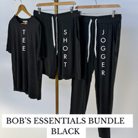 Bob's Essential Set - TEE/JOGGER/SHORT | BLACK-Bob's Sleepwear Co.-Cloud Nine Pajamas