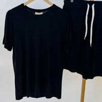 Bob's Essential Set - TEE/JOGGER/SHORT | BLACK | PLUS-Bob's Sleepwear Co.-Cloud Nine Pajamas