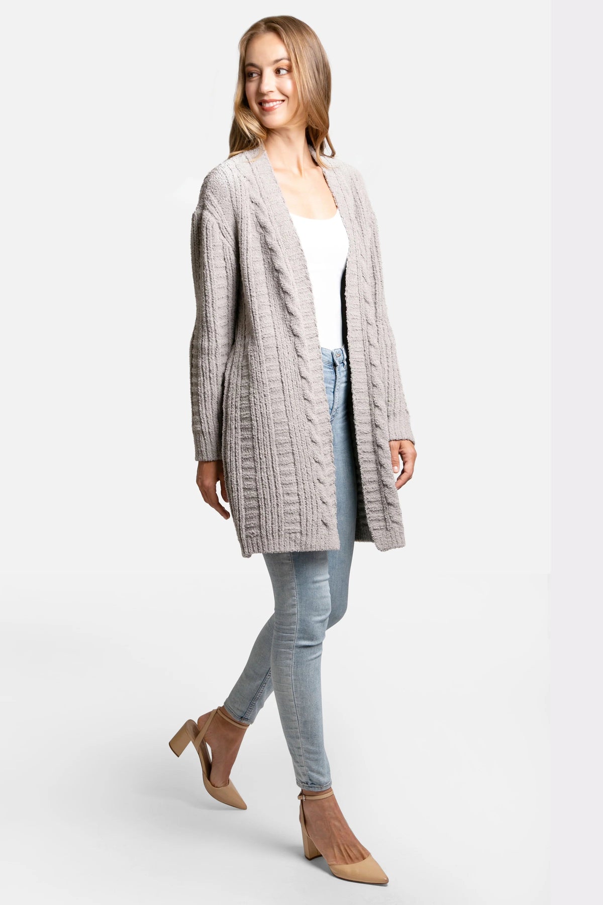 Cable Knit Cardigan-COZYLUXE-Cloud Nine Pajamas