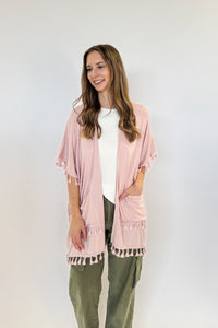 lightweight cardi with tassles and pockets