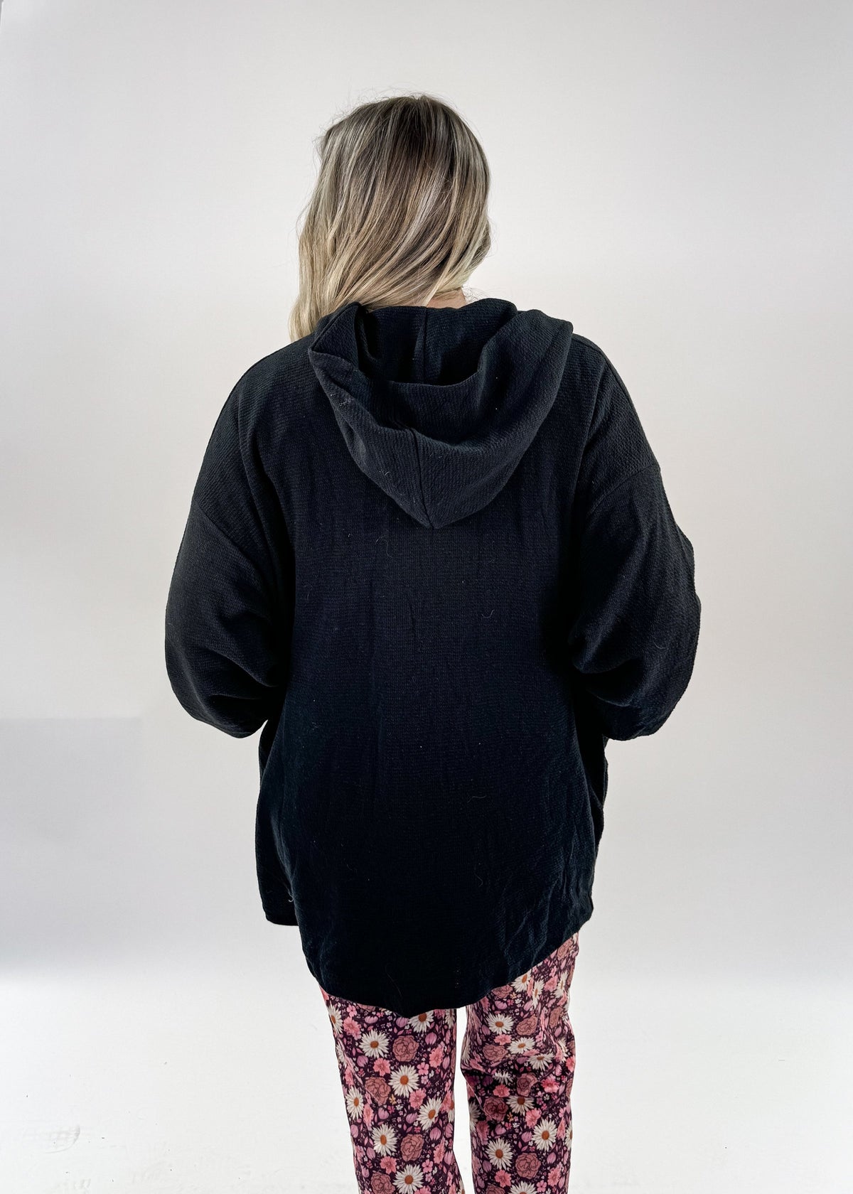 Cardigan Cloud Knit Hoodie/Pockets