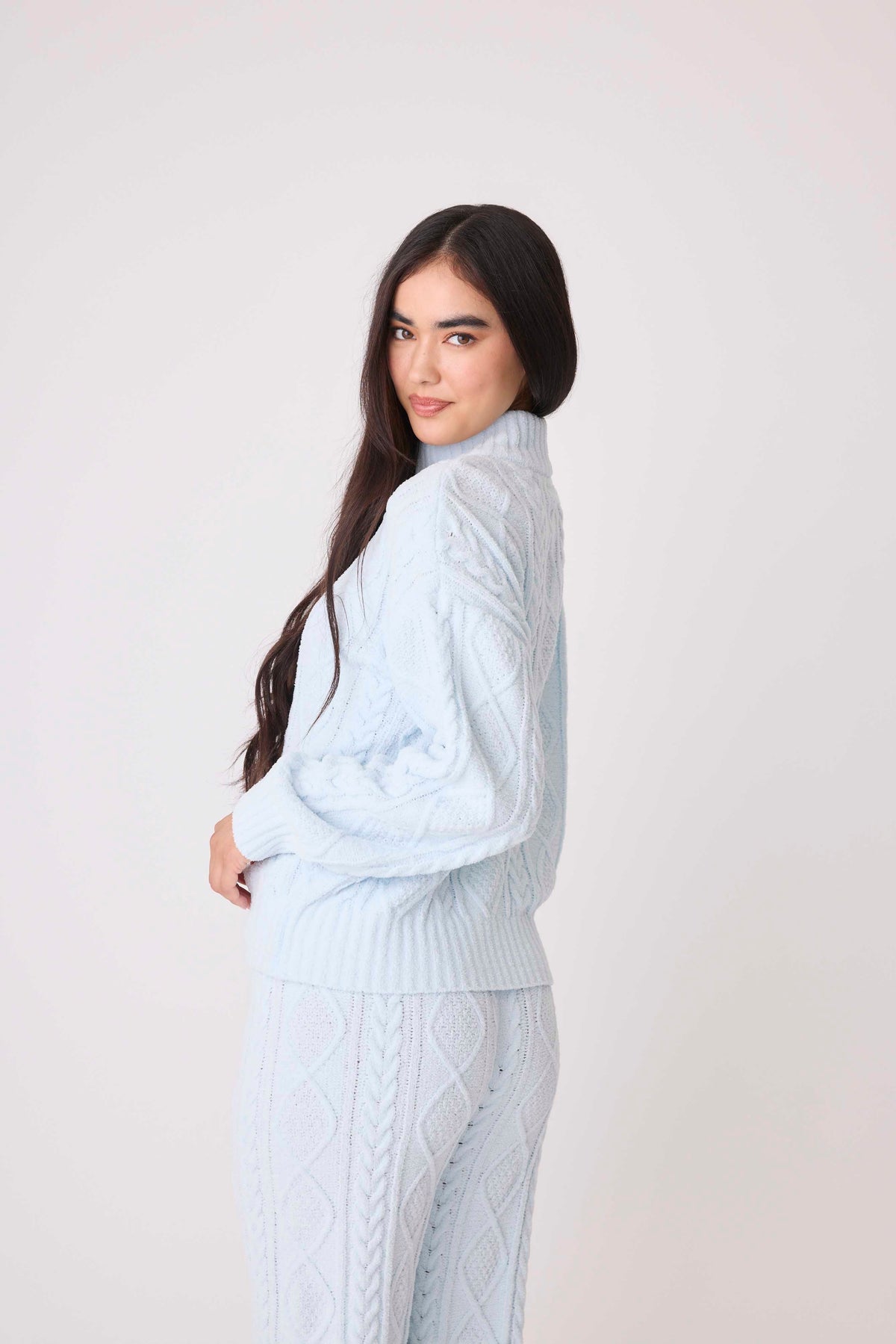 Chenille Cozy Cable Quarter Zip Sweater-Cardigans-PJ Salvage-Cloud Nine Pajamas