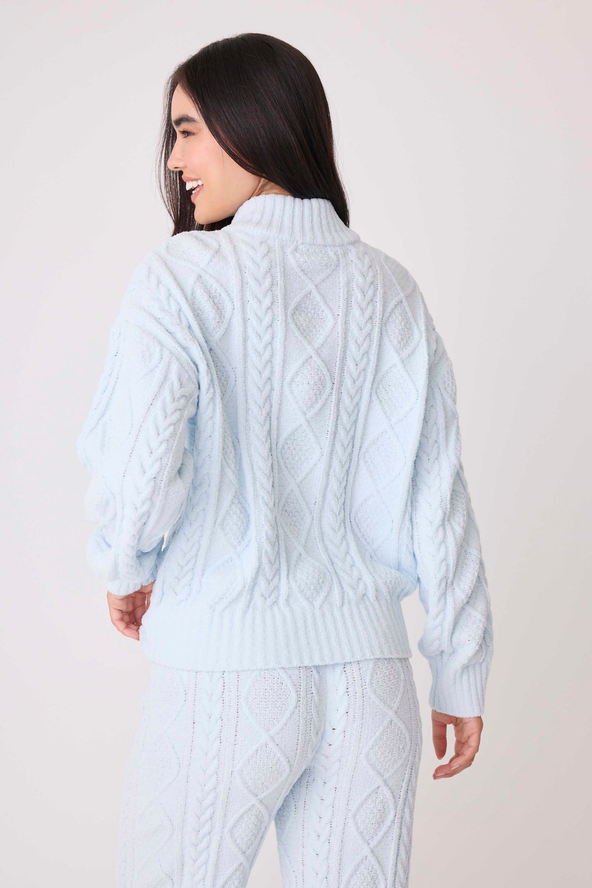 Chenille Cozy Cable Quarter Zip Sweater-Cardigans-PJ Salvage-Cloud Nine Pajamas