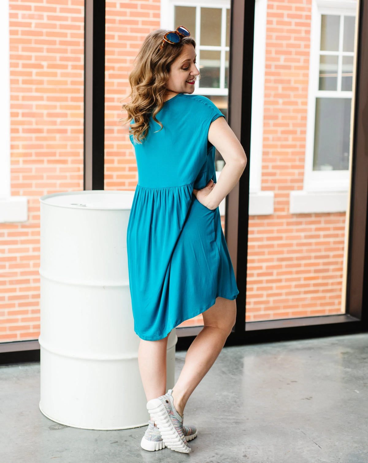 🌊 Dress Pleated Bamboo | Cyan Teal 🌊