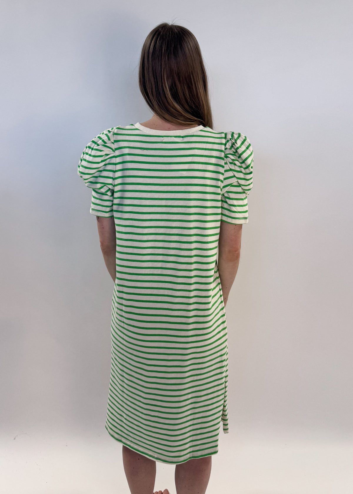 Dress Puff Sleeve Jersey Kelly Green