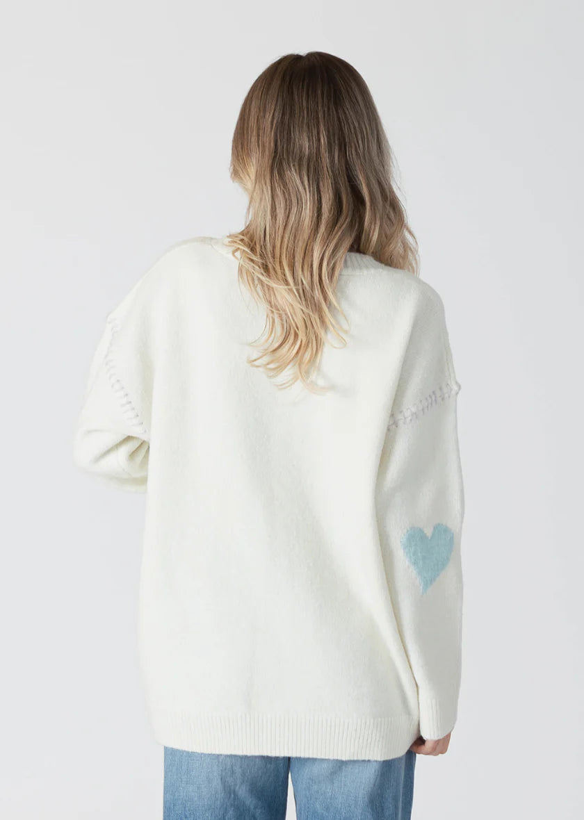 ECO CARDIGAN W/MULTICOLOURED HEARTS-Lyla & Luxe-Cloud Nine Pajamas