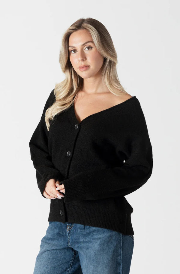 ECO LIGHTWEIGHT CARDIGAN ROMAN | Black-Lyla & Luxe-Cloud Nine Pajamas