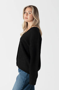 ECO LIGHTWEIGHT CARDIGAN ROMAN | Black-Lyla & Luxe-Cloud Nine Pajamas