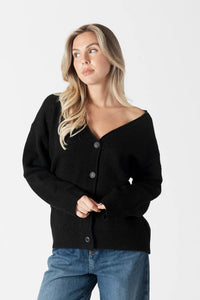 ECO LIGHTWEIGHT CARDIGAN ROMAN | Black-Lyla & Luxe-Cloud Nine Pajamas