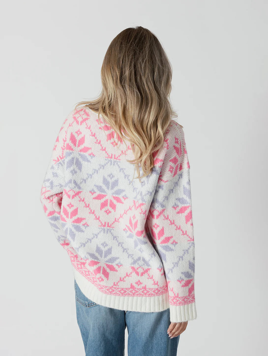 FAIR ISLE MOCKNECK SWEATER-Lyla & Luxe-Cloud Nine Pajamas