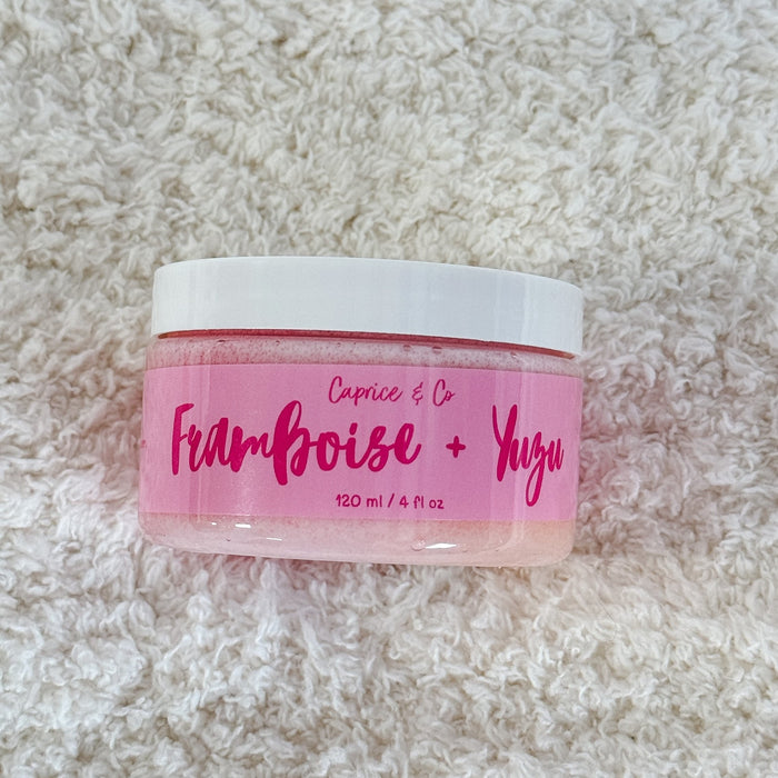 foaming body scrub  raspberry and yuzu 