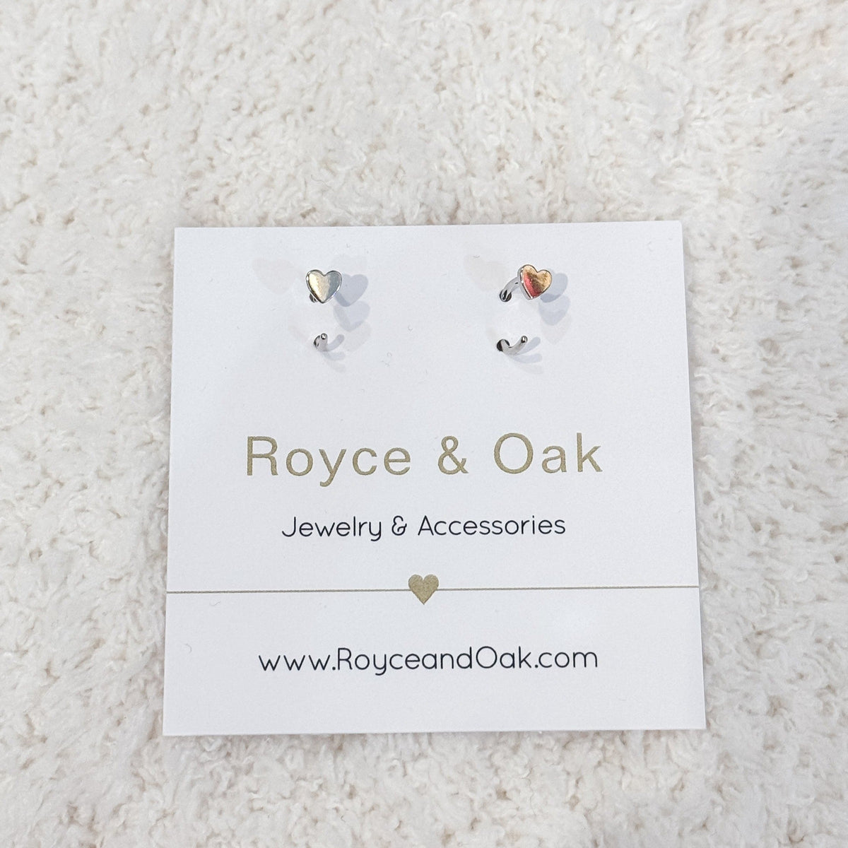 Heart Open Huggie Earrings-Royce & Oak-Cloud Nine Pajamas