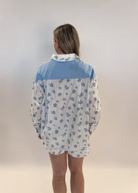 PJ Button Up Short Floral Cotton Set