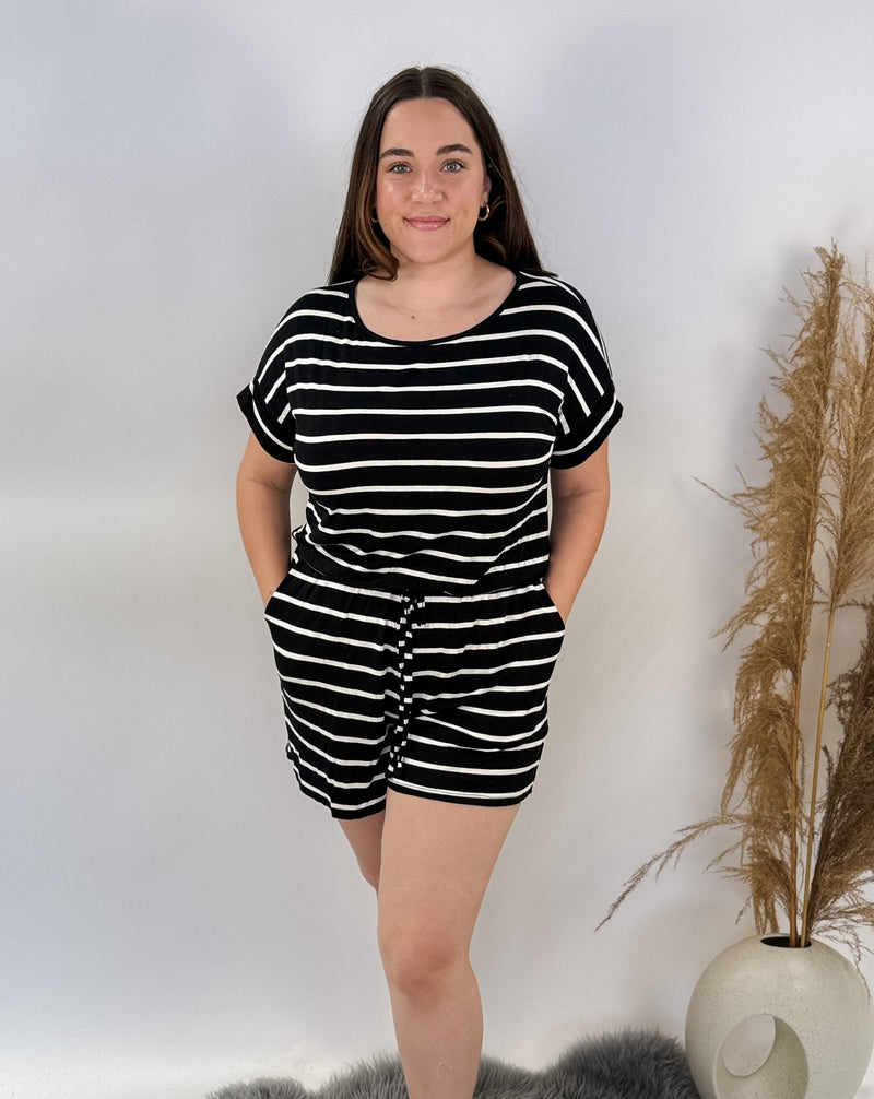 Romper Keyhole Black Stripe | SUMMER DRESS