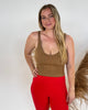 Cropped V Neck Tank Ribbed