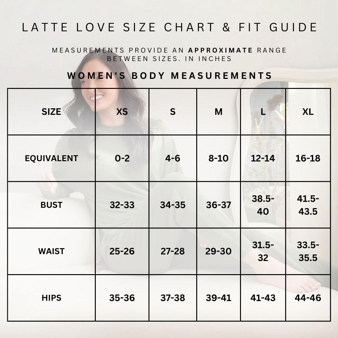 latte love size chart