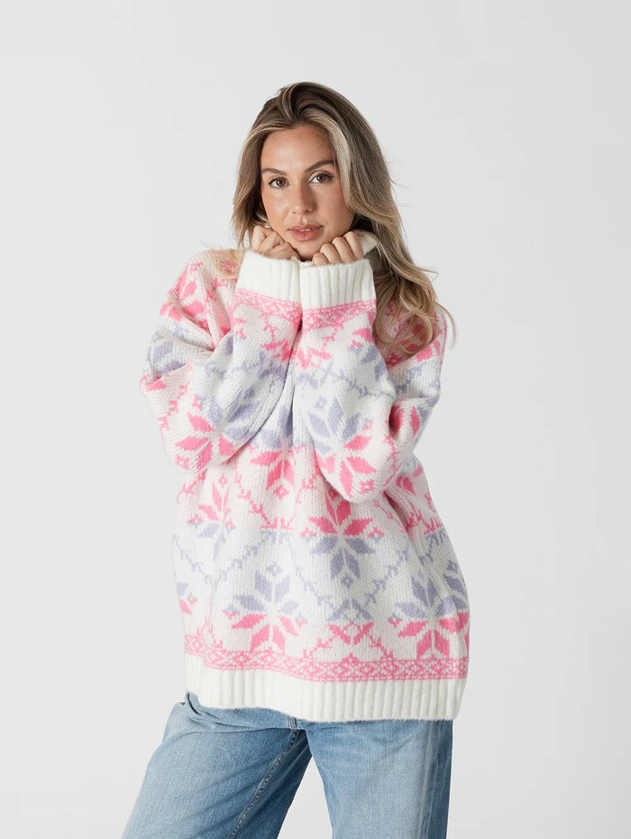 FAIR ISLE MOCKNECK SWEATER