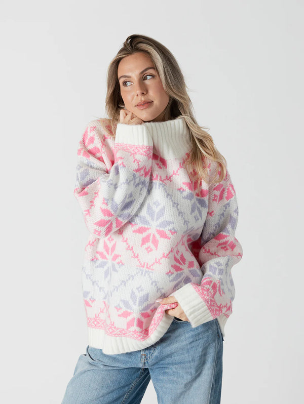 FAIR ISLE MOCKNECK SWEATER