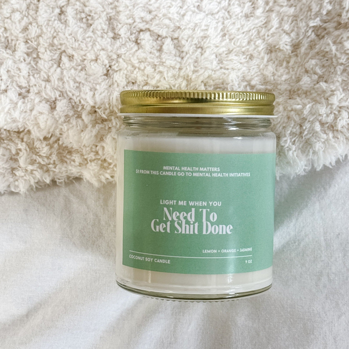 Mental Health Coconut Soy Wax Candle | 9 oz-Heslip Home-Cloud Nine Pajamas