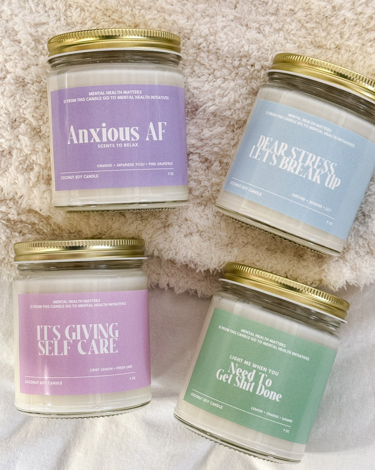 Mental Health Coconut Soy Wax Candle | 9 oz-Heslip Home-Cloud Nine Pajamas