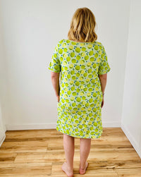 🪴 Nightshirt V Neck With Pockets | Luscious Limes 🪴-Georgia Rylan-Cloud Nine Pajamas