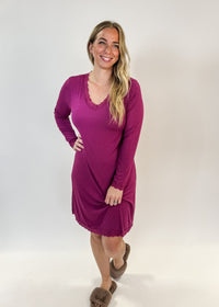 Nightshirt Modest With Shelf Bra cranberry fleurt