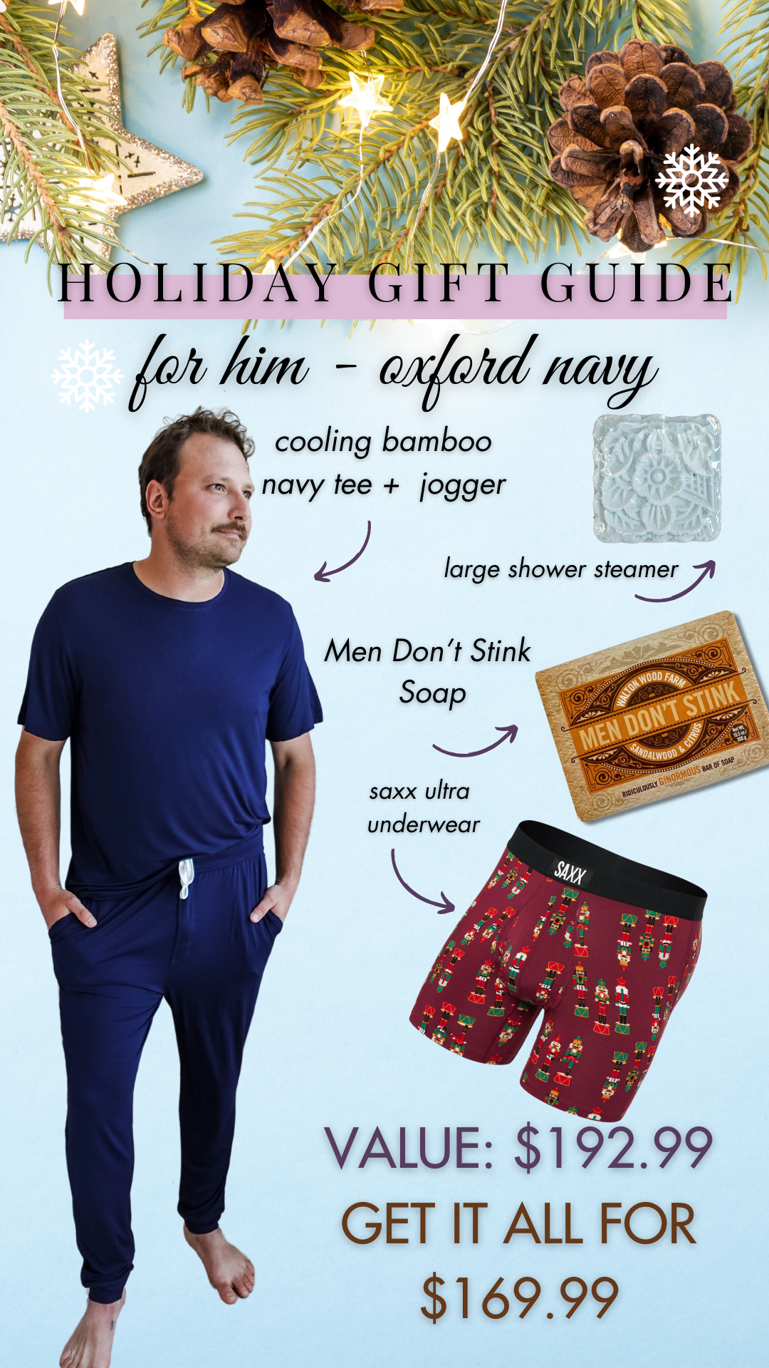 Men's PJ Gift Set - Navy