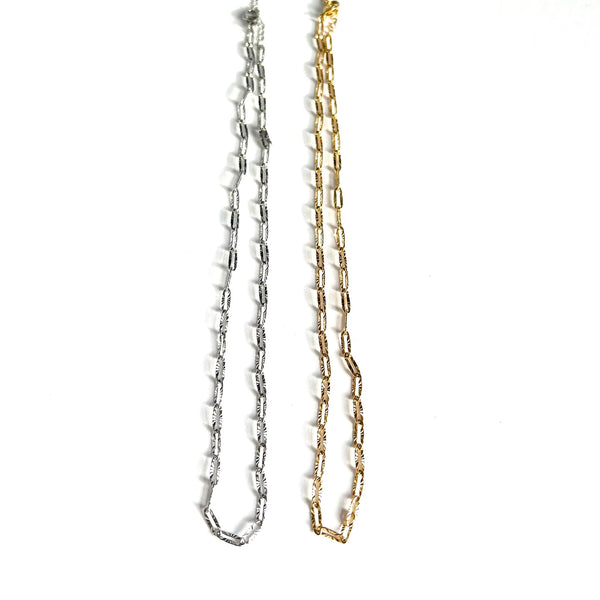 Oval Texture Chain Necklace-Royce & Oak-Cloud Nine Pajamas