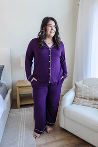 💜 PJ Button Up Bamboo Blackberry 💜-Georgia Rylan-Cloud Nine Pajamas