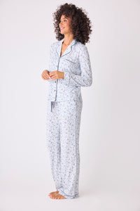 PJ Button Up Wild Dreams-PJ Set-PJ Salvage-BLUE AIR-XS-Cloud Nine Pajamas