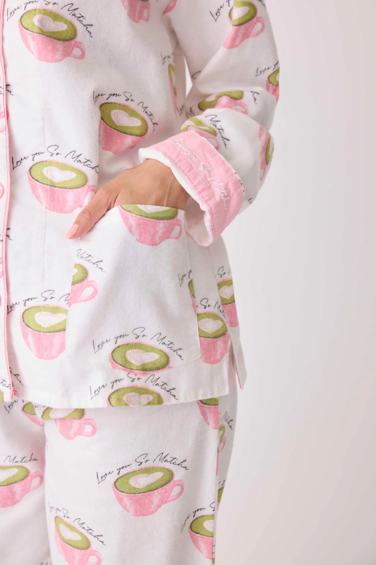 PJ Flannel Love You So Matcha-PJ Flannel-PJ Salvage-Cloud Nine Pajamas