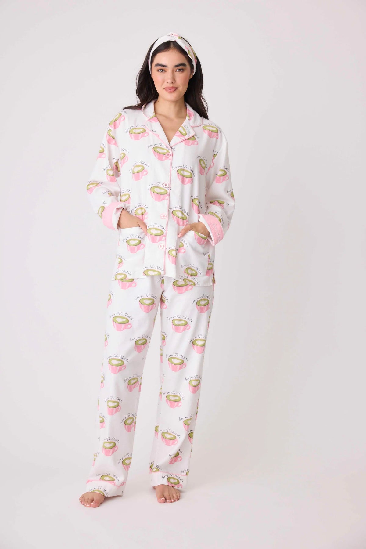 PJ Flannel Love You So Matcha-PJ Flannel-PJ Salvage-Cloud Nine Pajamas