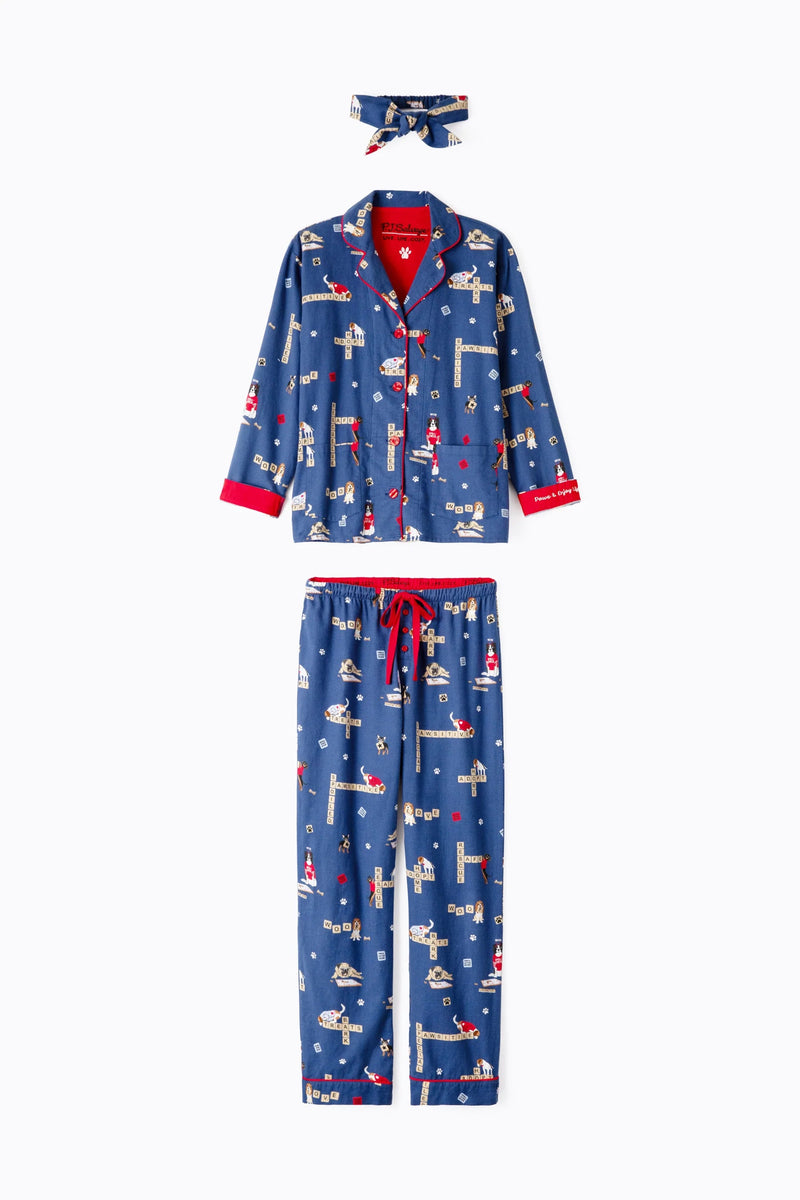 PJ Flannel Paws & Enjoy-PJ Flannel-PJ Salvage-Cloud Nine Pajamas