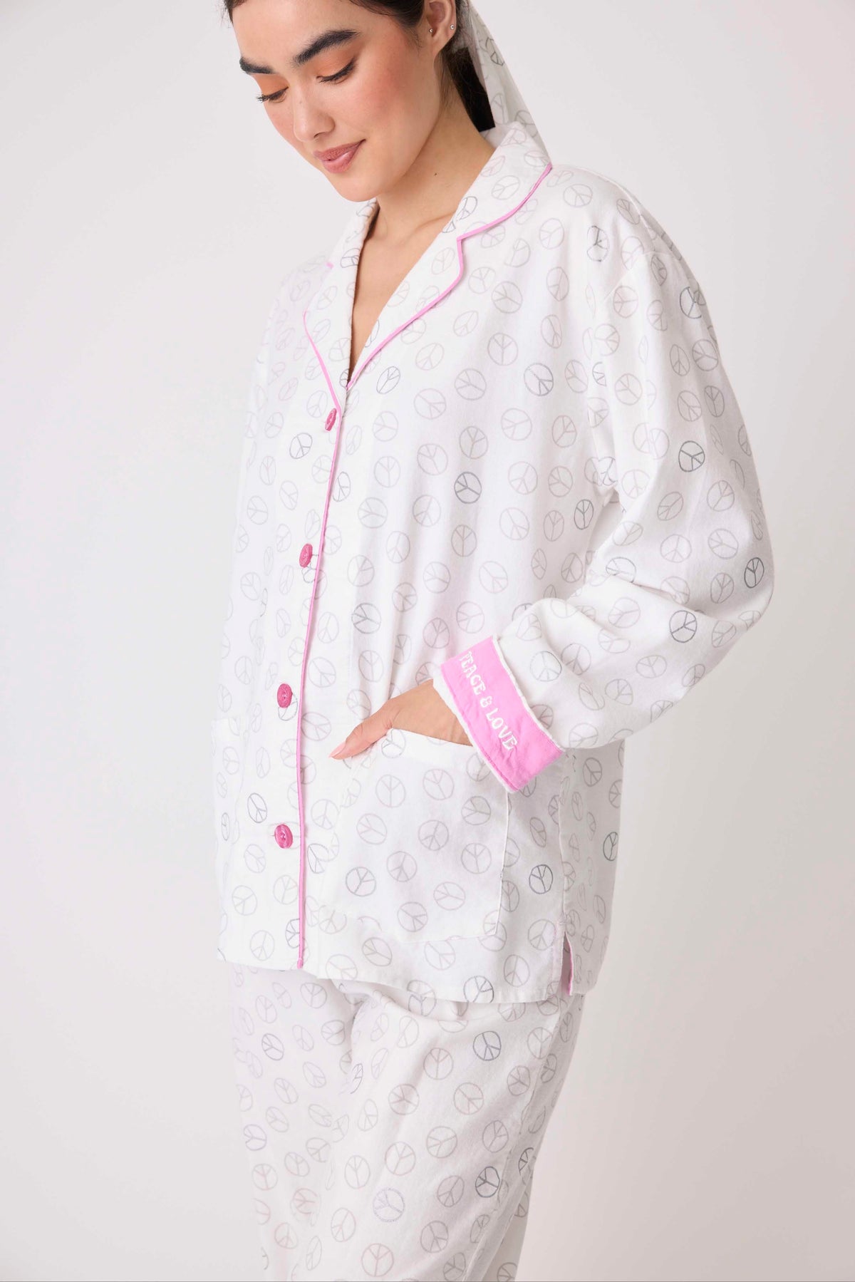 PJ Flannel Peace & Love-PJ Flannel-PJ Salvage-Cloud Nine Pajamas