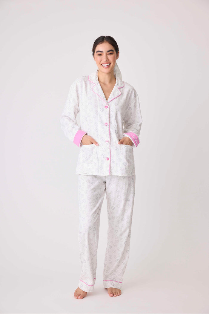 PJ Flannel Peace & Love-PJ Flannel-PJ Salvage-Cloud Nine Pajamas