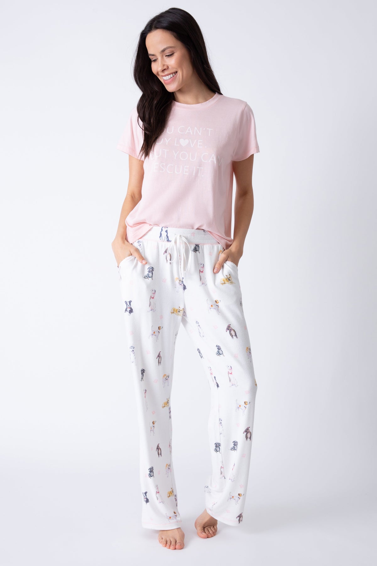 PJ Rescued Love Tee/Pant-PJ Set-PJ Salvage-Cloud Nine Pajamas