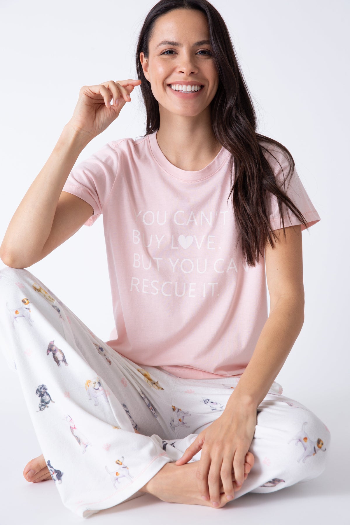 PJ Rescued Love Tee/Pant-PJ Set-PJ Salvage-Cloud Nine Pajamas