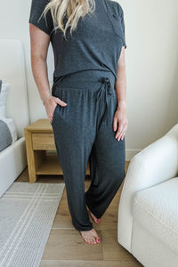 PJ Tee/Straight Pant Bamboo Charcoal Grey