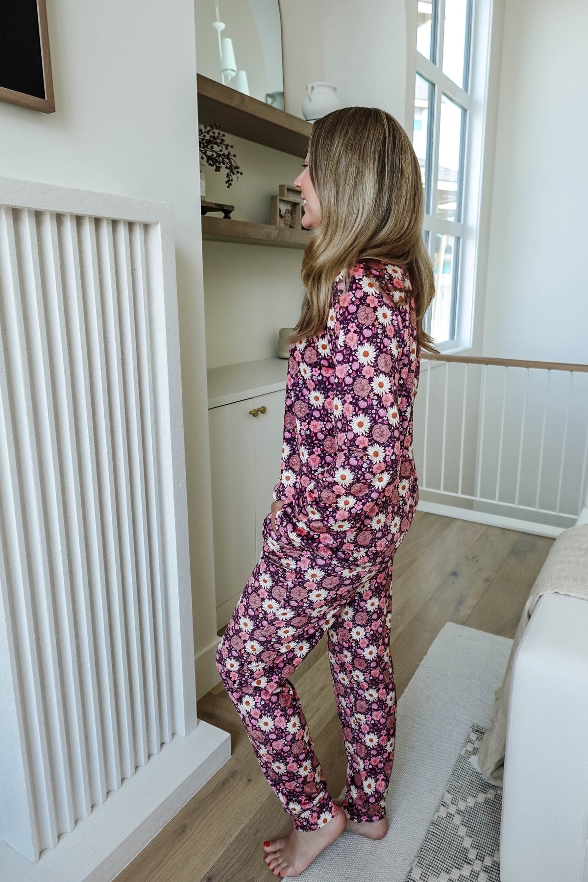 🌺 PJ Top/Jogger Velvety Velour Ditsy Flower 🌺-MIRANDA NIC-Cloud Nine Pajamas