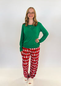 PJ Loosey Tee/Pant Bamboo crimson gnomes