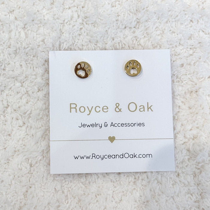 Paw Circle Earrings-Royce & Oak-Cloud Nine Pajamas