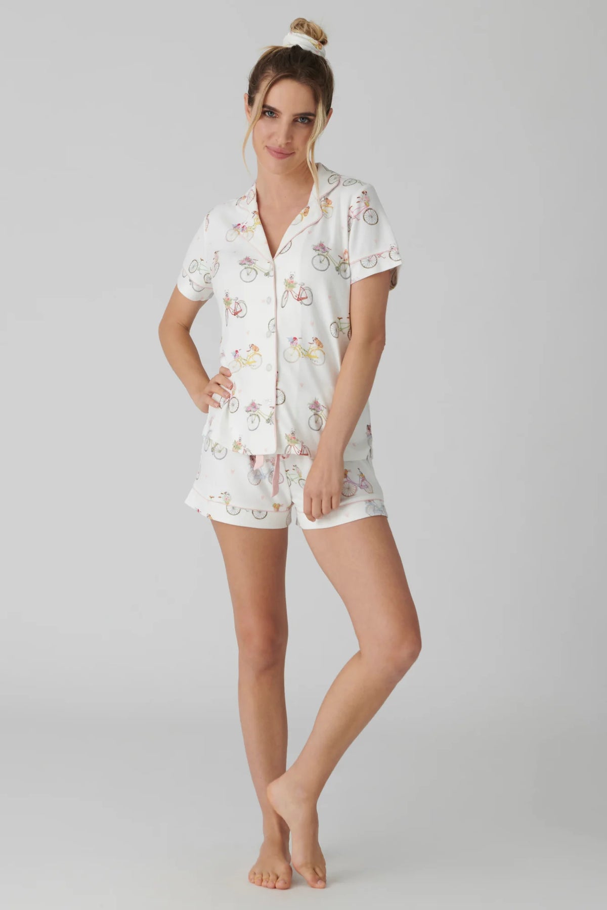 PJ Button Up Top/Short Set Floral Market