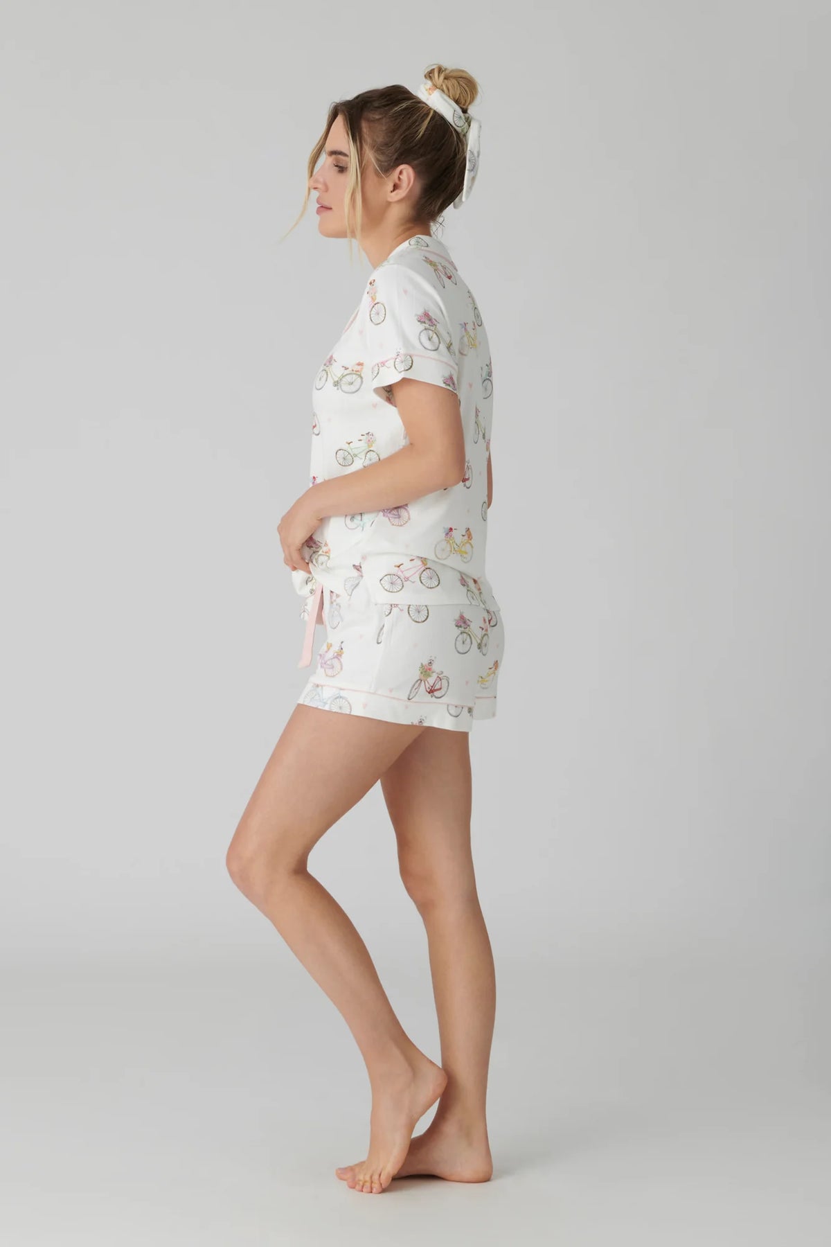 PJ Button Up Top/Short Set Floral Market