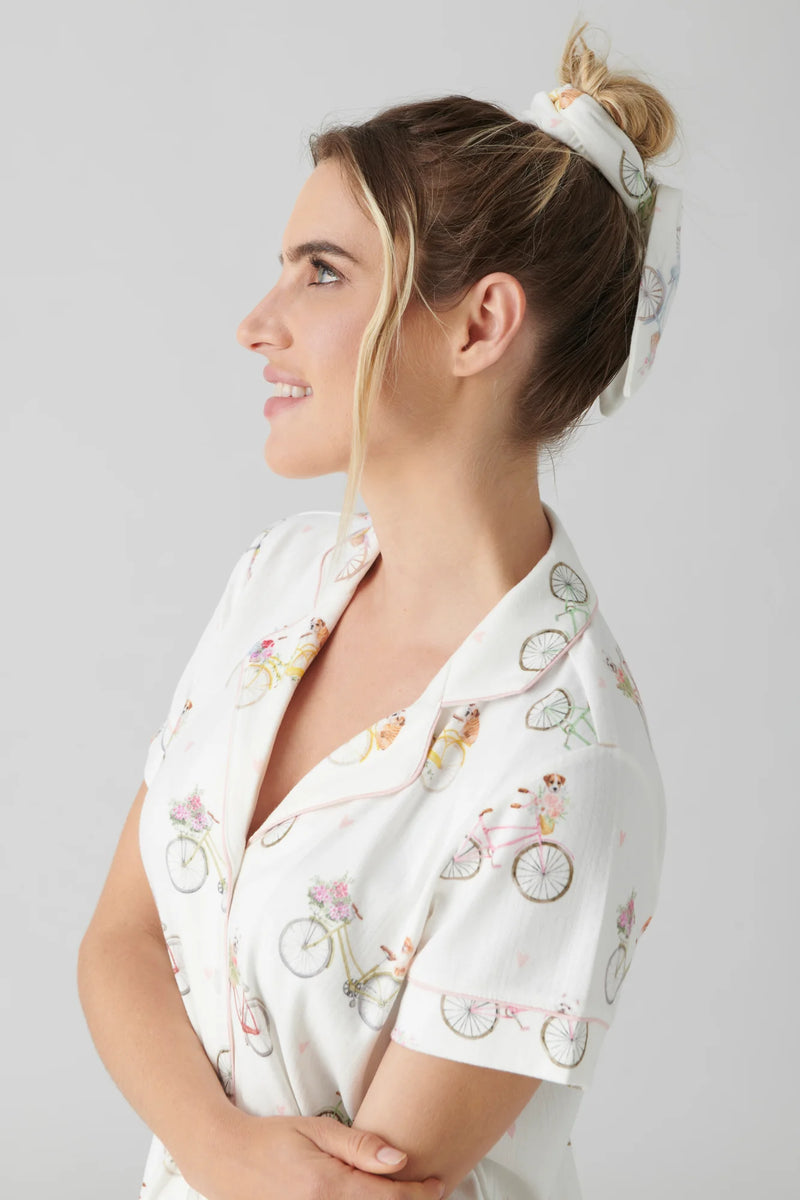 PJ Button Up Top/Short Set Floral Market