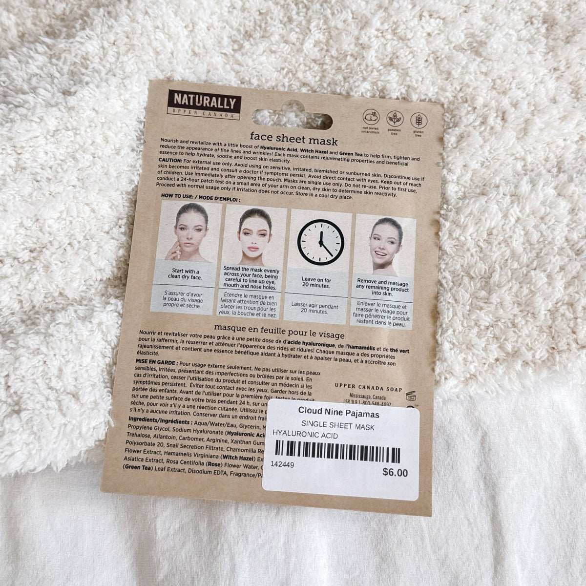 Spa Day Single Sheet Mask-Danielle Beauty-Cloud Nine Pajamas